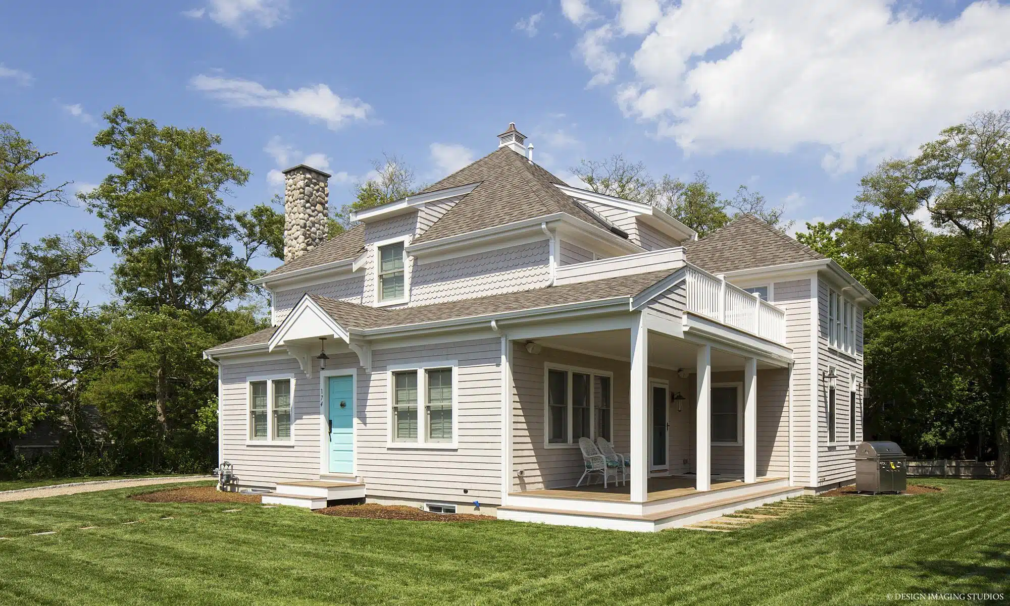 Porch exterior of Encore’s Home on the Depot in Dennis Port