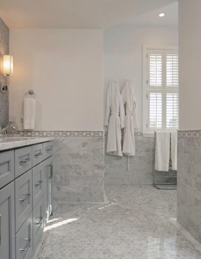 Master Bathroom with Greys and White